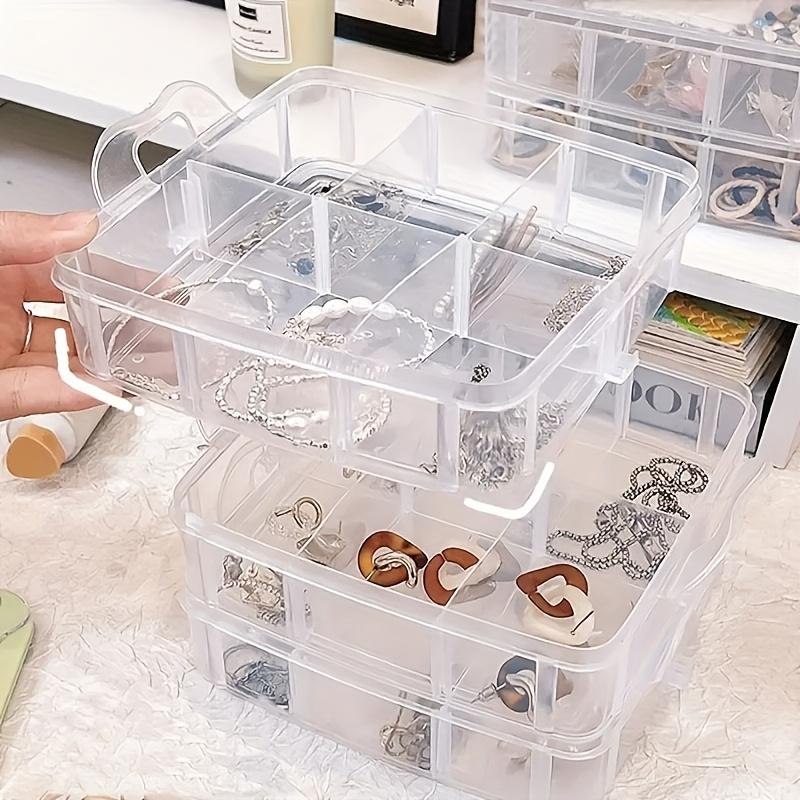 1PC Jewelry Storage Box, Earrings, Earrings, Storage Box, Multi-layer Transparent Grid, Portable Multi-functional Jewelry Storage Box.
