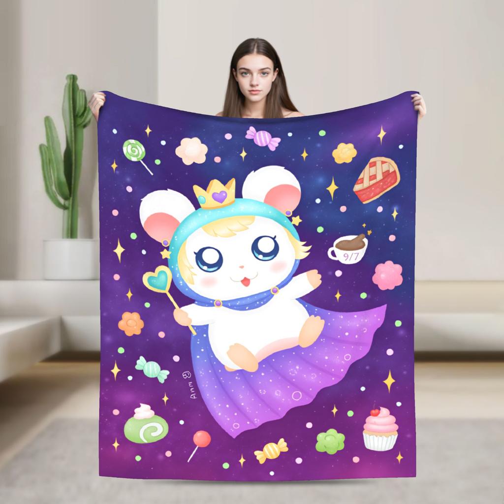 Adventure Story Hamtaro Blanket Super Warm Novelty Plush Bedding Throws For Bedroom Airplane Travel Flannel Bedspread Bed Cover