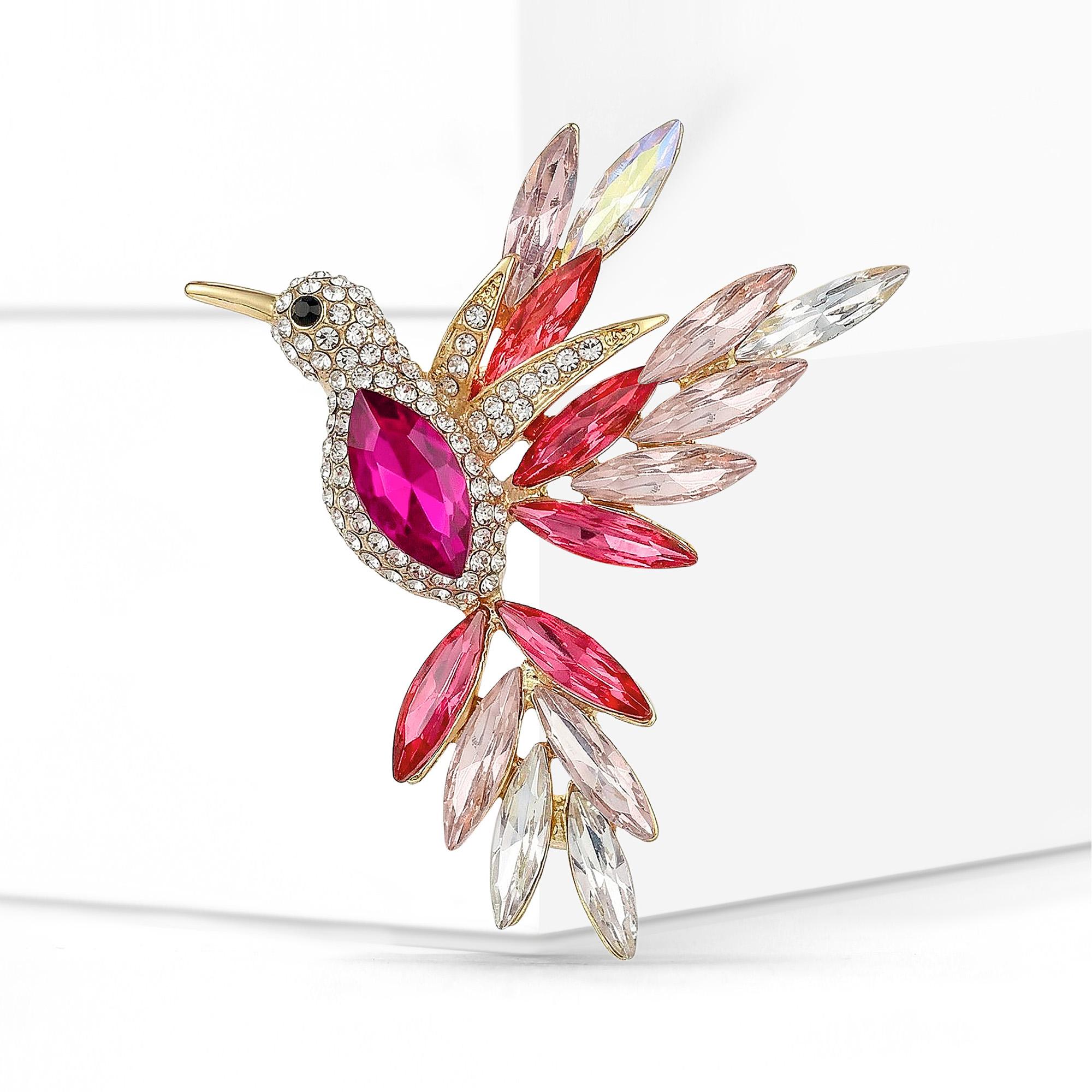 

Luxury Rhinestone Hummingbird Brooches for Women Unisex Animal Pins Friend Event Party New Gifts Jewelry Decoration Accessories
