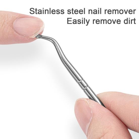 Stainless Steel Nail Clipper Curved Blade Toenail Clippers for Thick Nails 3-Piece Kit with Glass File & Case Ergonomic Non-Slip Grip Nail Clippers