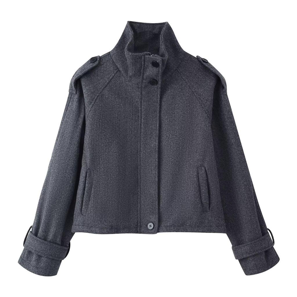 Women's Casual Stand-Up Collar Short Jacket