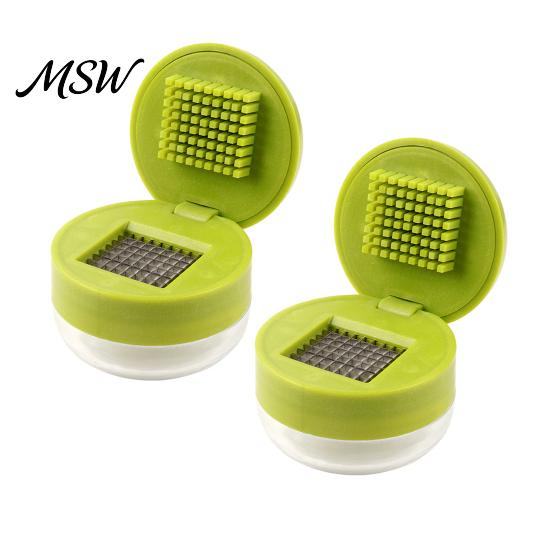 Schiaccia Aglio Manuale, Tritatutto con Lame Affilate in Acciaio Inossidabile, con Contenitore Trasparente per Zenzero, Gadget da Cucina per Senza Sforzo