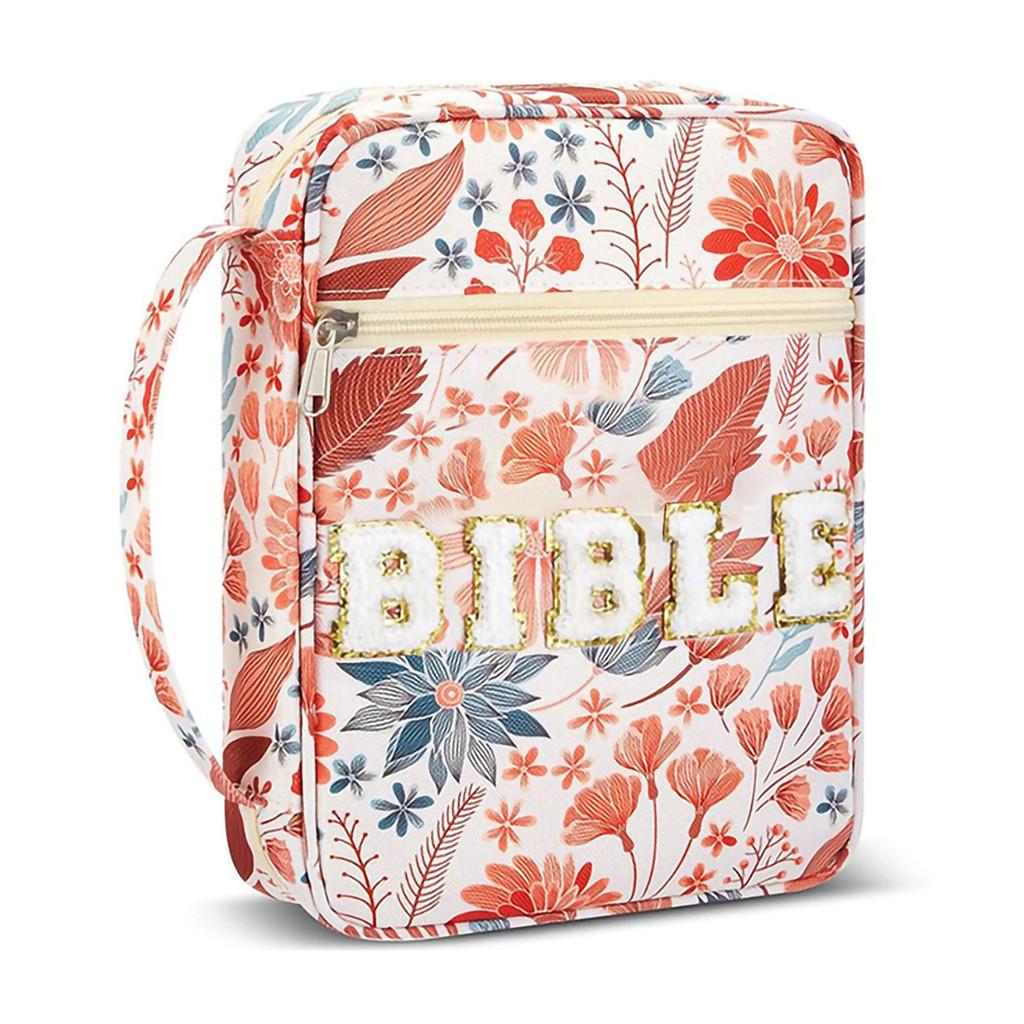 

Portable Book Storage Bag With Zipper For Travel And Desktop Organization In Modern Minimalist Style Beige Floral