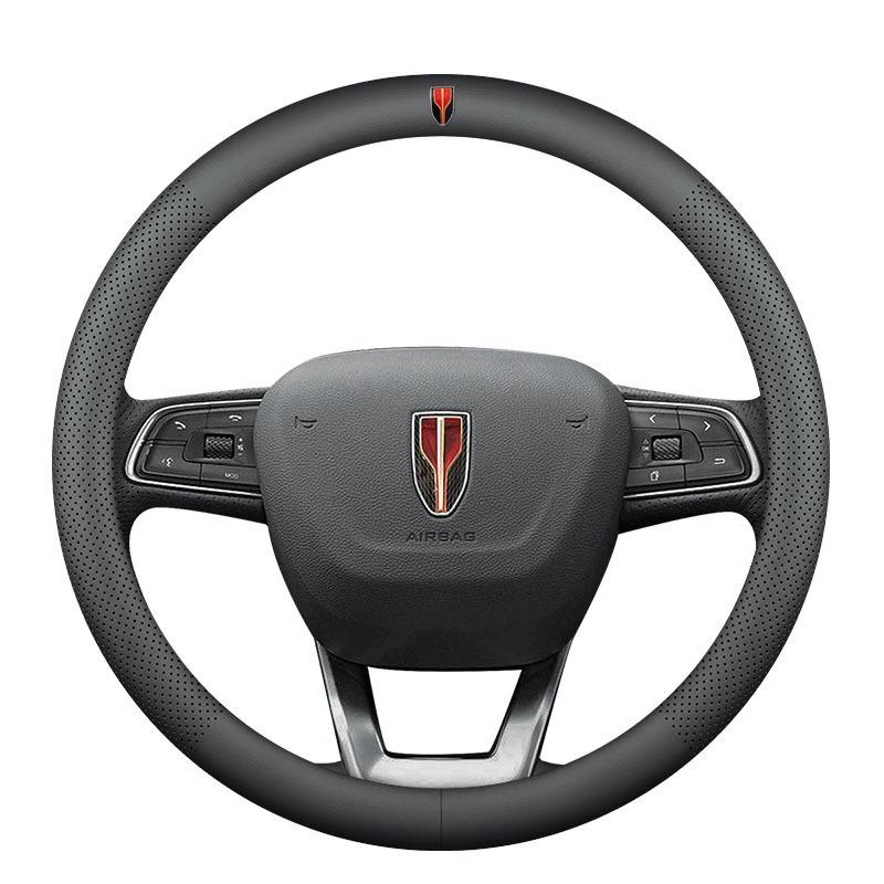 Universal Genuine Leather Steering Wheel Cover for Hongqi H5/HS5/HS7/H7/HS3/H9 - Ultra-thin, All-Season