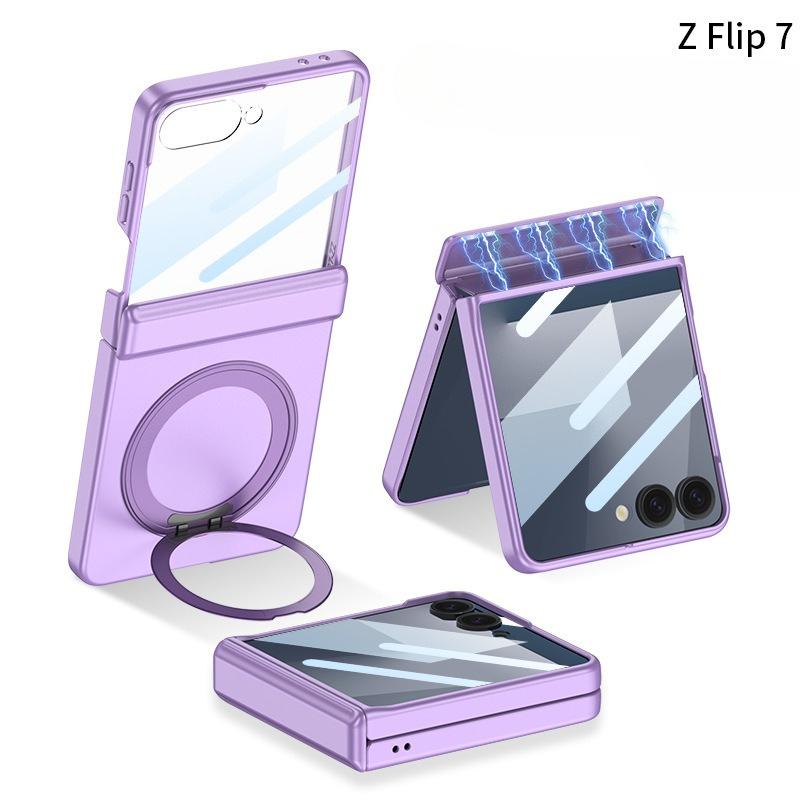 ZFlip7 Holder, Mobile Phone Case, Middle Cover, Hinge, Magnetic Wireless Charging, Multi-functional Rotating Matte Protective Case.