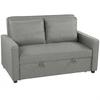 Double Sofa Bed Click Clack Sofa Bed Pull Out Bed with Adjustable Backrest for Living Room and Bedroom Grey