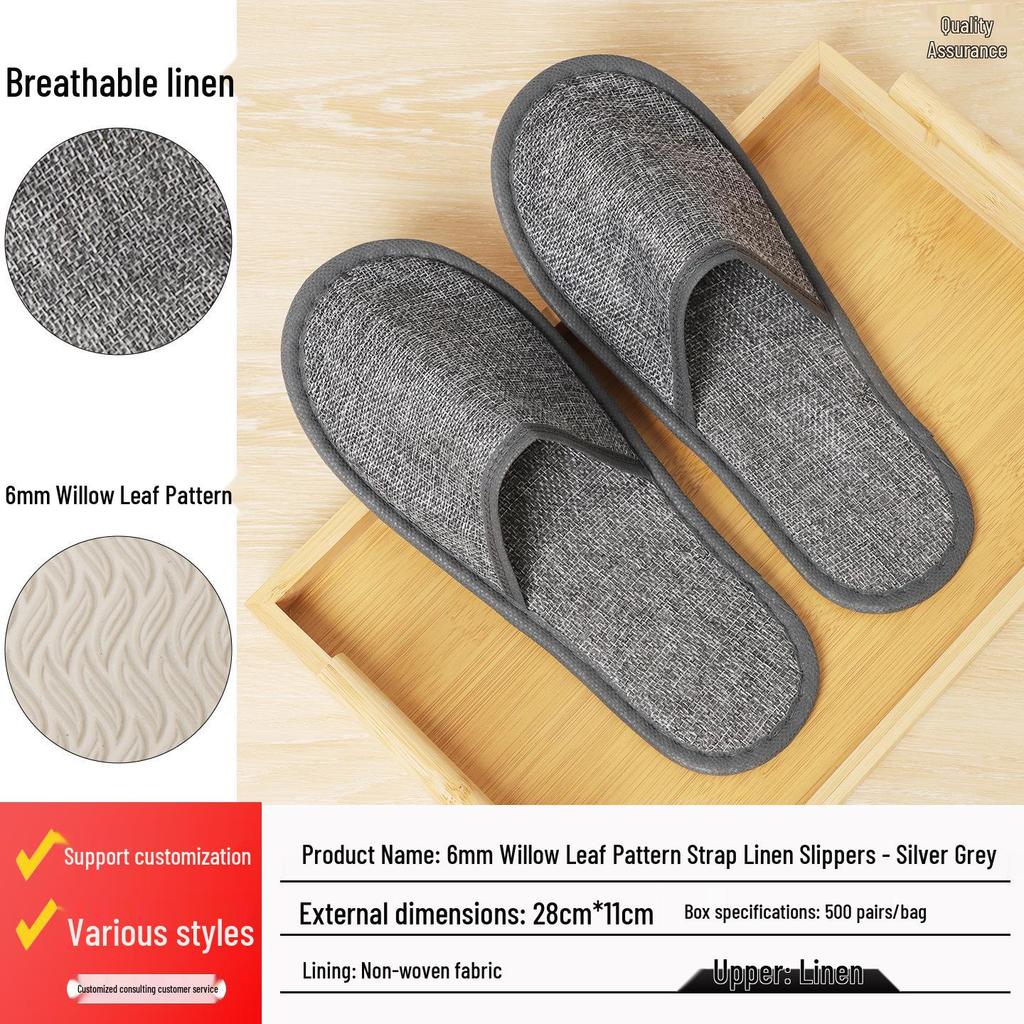 Luxusní pratelné protiskluzové pantofle z perlové bavlny pro hotelové a domácí hosty