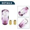 TUCKBOLD Car Shift Knob Front Stick 10cm Clear Purple 1 Set Universal Acrylic with 2 Adapters
