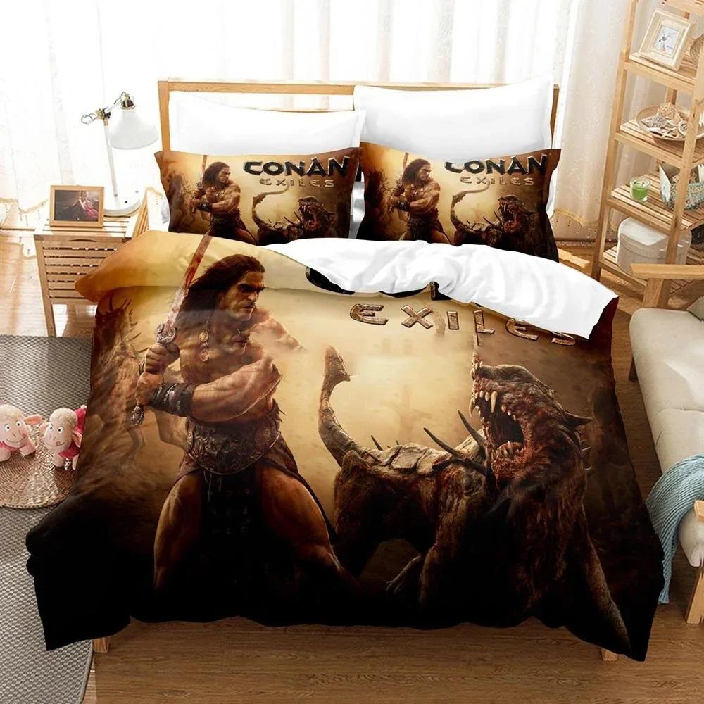 Conan Exiles The Age Of Sorcery Bedding Set Single Twin Full Queen King Size Aldult Boys Bedroom Duvet cover Sets 3D Anime