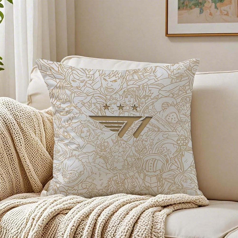 Korean LOLS SKT T1 2024 Five Champion FFaker Cushion Cover Pillowcase Antidustmite Living Room Sofa Decor Cushion Room