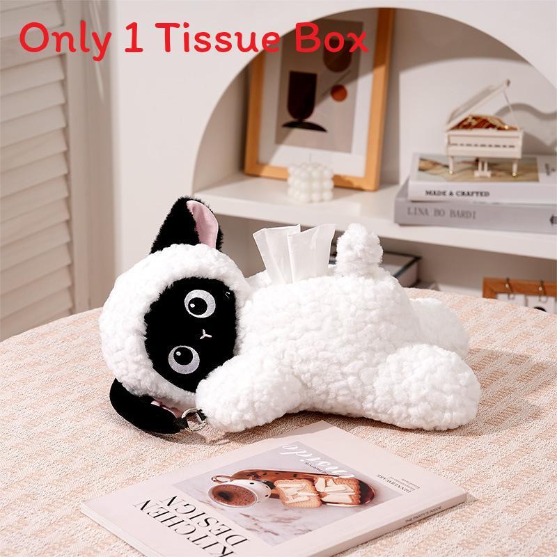 Creative Lamb Plush Tissue Box With Cute Cartoon Design For Home Decor And Storage
