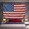 A Glittery Design with Stars On Blue and Alternating Red-white Stripes. Patterned Tapestry for Bedroom and Living Room Home Decor