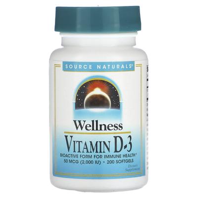 Wohlbefinden, Vitamin D-3, 50 µg (2.000 IE), 200 Weichkapseln