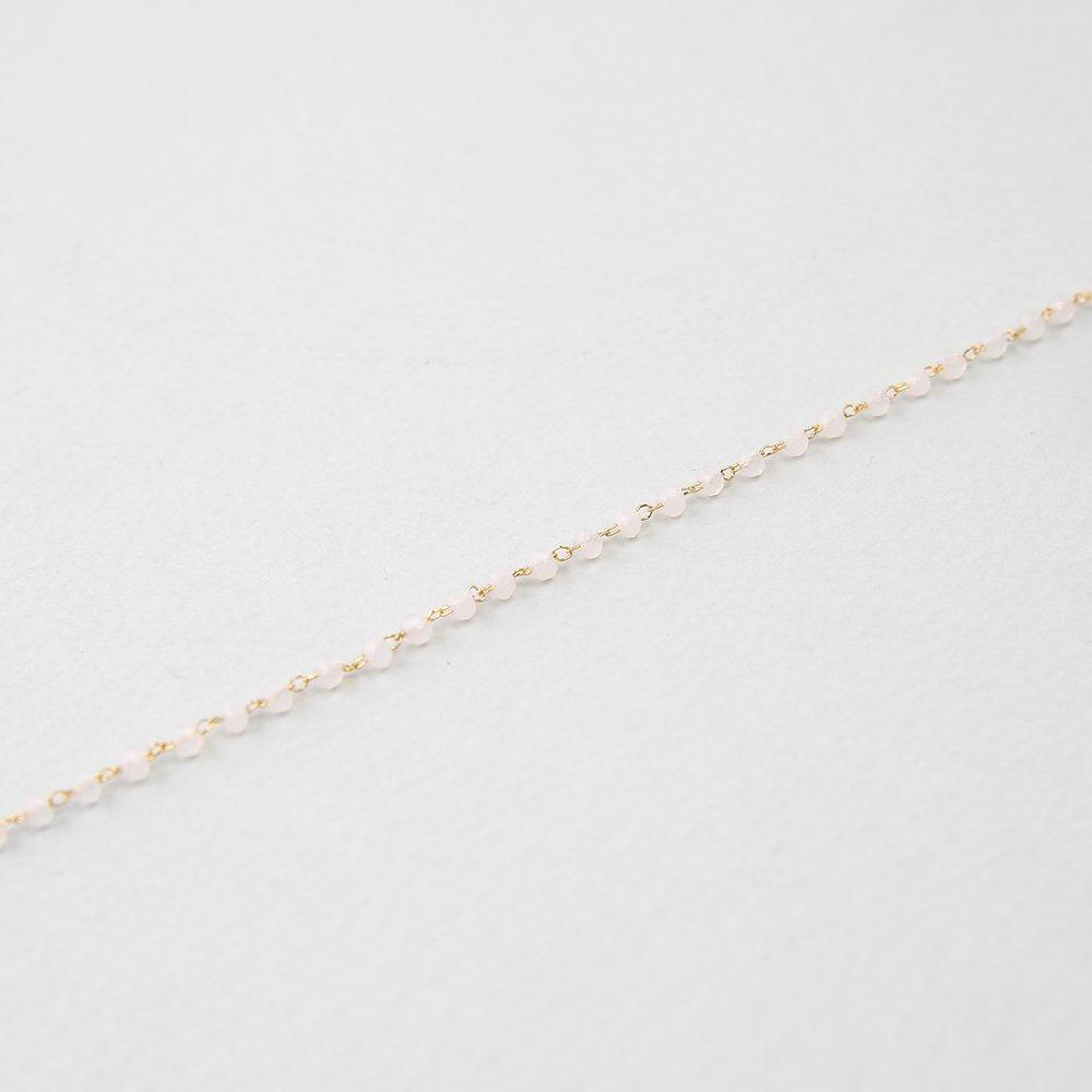 [Judy And Paul] Leshu Pink Opal Bead Chain Necklace N51532