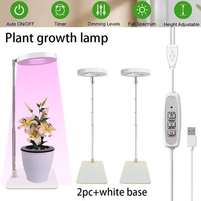 LED Extendable Plant Light Growth Light Angel Ring Succulent Plant Light Full Spectrum Flower Timer Supplement Light Indoor USB