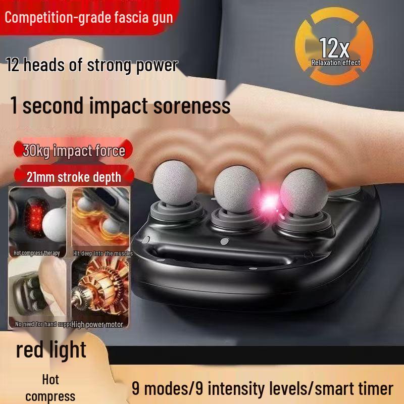 Professional 16-Head Fascia Massage Gun for Home Fitness: Deep Relaxation for Muscle, Waist, and Leg.