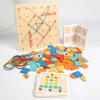 2-In-1 Wooden Mosaic Puzzle & Pegboard Set - Creative Shape Building Double-Sided Early Fun Montessor Benefit Intelligence Game
