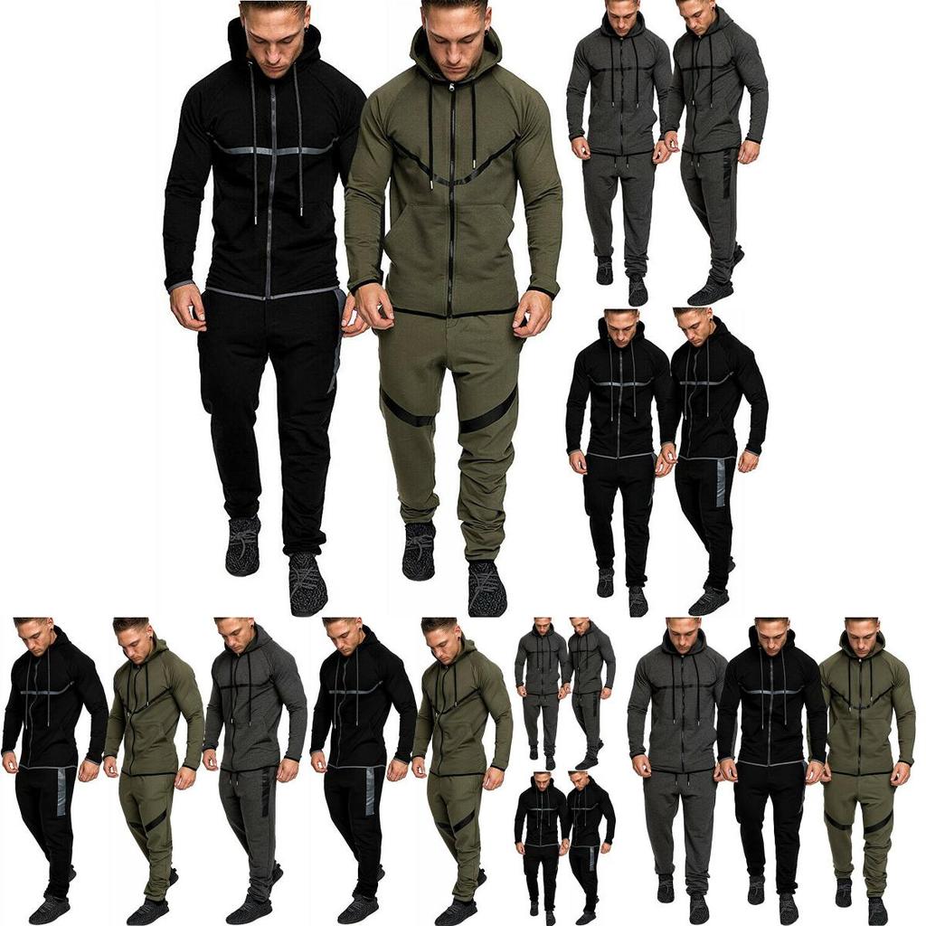 Stylish Men Tracksuit With Hooded Design And Adjustable Waistline For Comfort