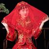 Wedding Head Covers Ancient Red Veil Lace Veils Bridal Headwear Bride Veil Chinese Wedding Headwear