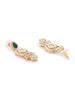 Green Pink Stones Austrian Diamonds Embellished Choker Necklace Earring & Ring Set For Women