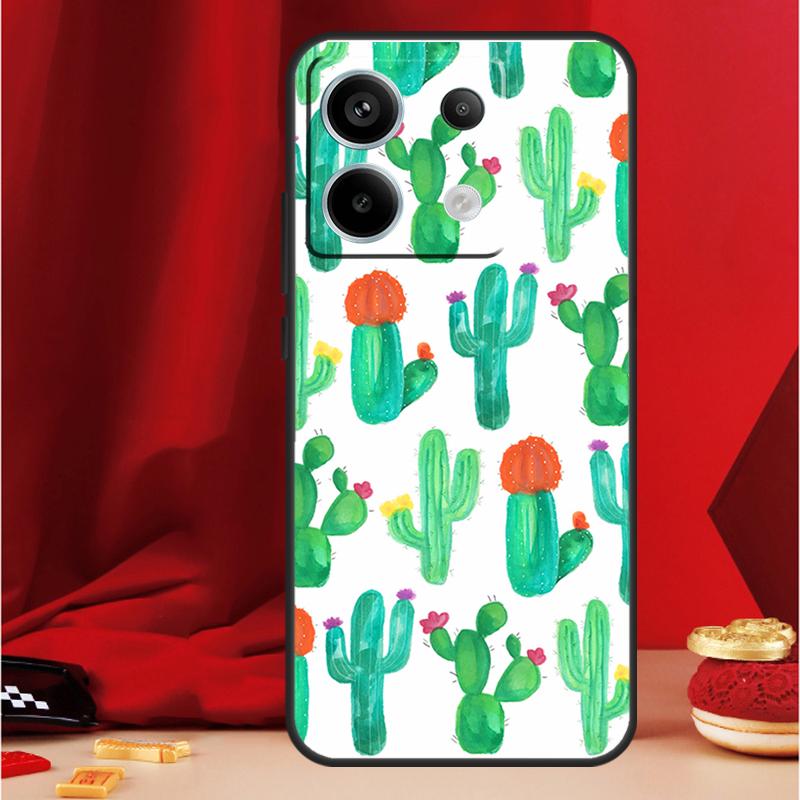 Plant Cactus Case For Xiaomi Redmi Note 14 13 12 11 15 Pro Plus Redmi 15 13 10 10C 12C 13C 14C 15C Funda