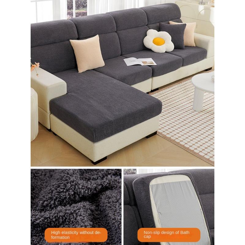 Husă de canapea îngroșată Husă Anti-zgârieturi de pisică Husă Pachet Complet Iarnă Caldă Spătar Tetieră Elastică Husă Pernă Pălării de canapea Respirabilă