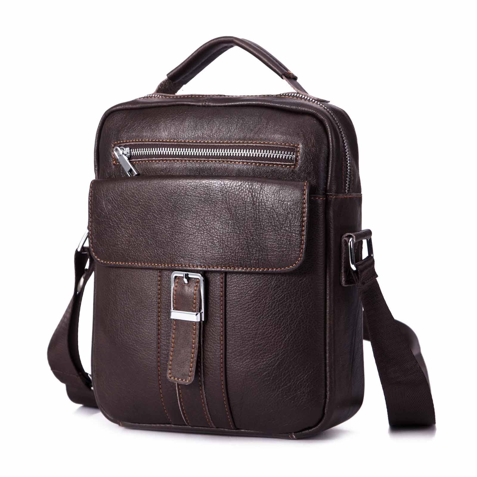 

Качественная оригинальная кожаная мужская повседневная сумка через плечо из воловьей кожи, модная сумка через плечо, 10 дюймов, сумка-тоут Mochila