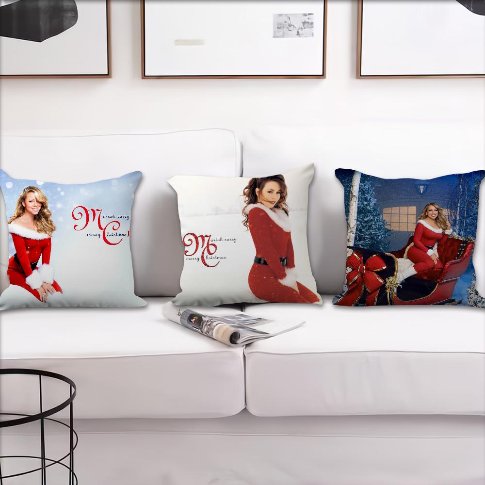 Singer M-Mariah Carey Merry Christmas Cushion Cover Pillow Cover Decoration Room Home Sofa Living Office Car Nordic Simplicity
