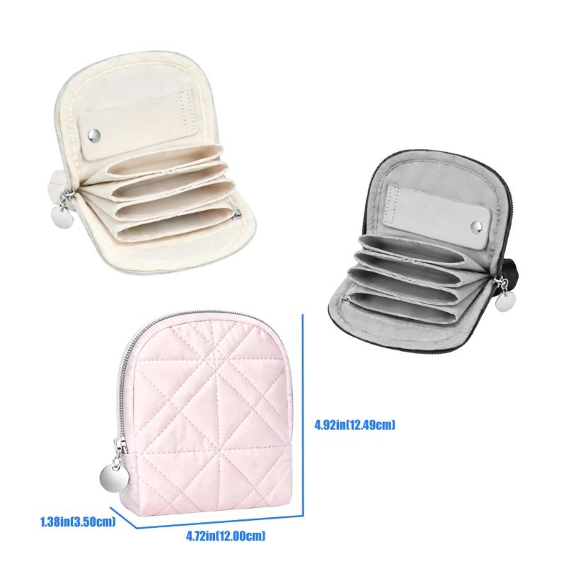 Compact Travel Jewelry Storage Case with Zip-Around Closure and Sectioned Space for Earrings Rings Necklaces Use