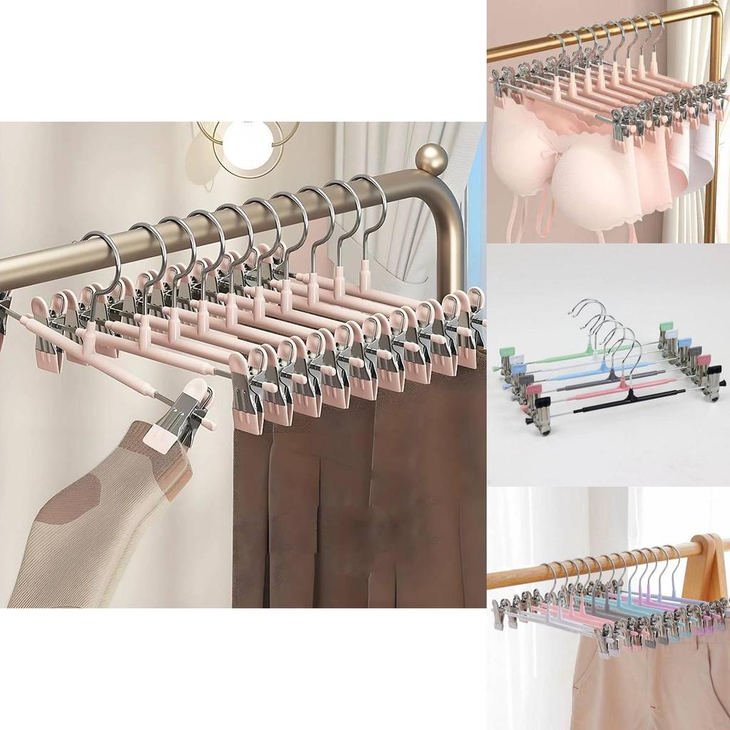 Standard Wardrobe Pants Hanger With Non Slip Stainless Steel Clips For Home Storage And Organization