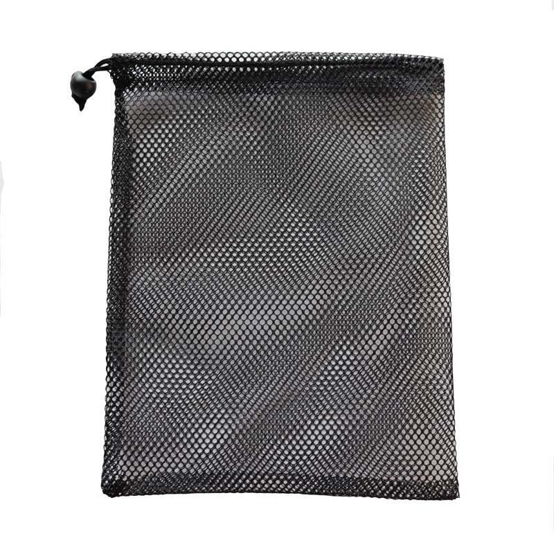 Black Drawstring Mesh Storage Bag – Double-Sided Basketball Net Bag
