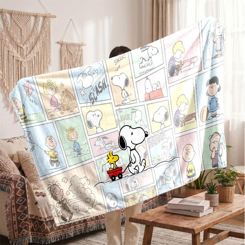 Warm Flannel BlanketSnoopy Peanuts Soft Cozy Throw Blanket for Bedroom Couch