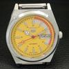 Seiko 5 AUTOMATIC VINTAGE REFURBISHED 6309A JAPAN MENS YELLOW WATCH A440908-4 Sk-a440908
