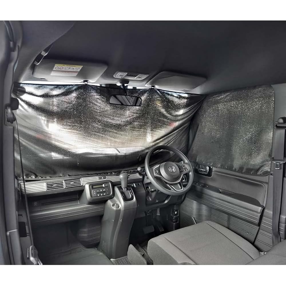 BONFORM Car Camping Curtain, Vehicle-Specific, UV Cut, M4-68N-VAN, Black, 7911-66BK