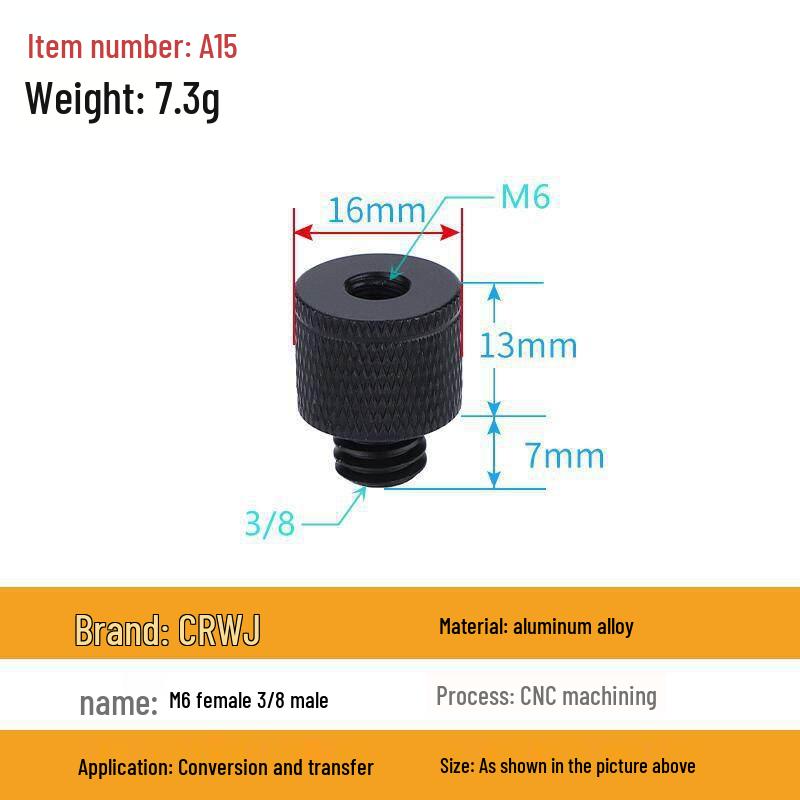 1/4 to 3/8 M4 M5 M6 M8 Screw Adapter for Tripod, Pan/Tilt Camera, Hot Shoe Mount & Light Stand
