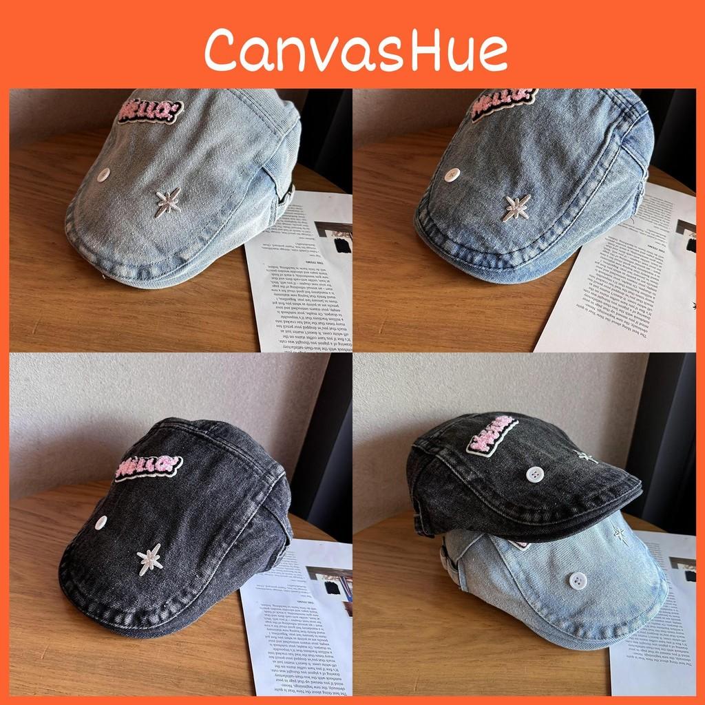 Embroidery Stars Cotton Duckbill Hat Women Sunshade Breathable Summer Fashion