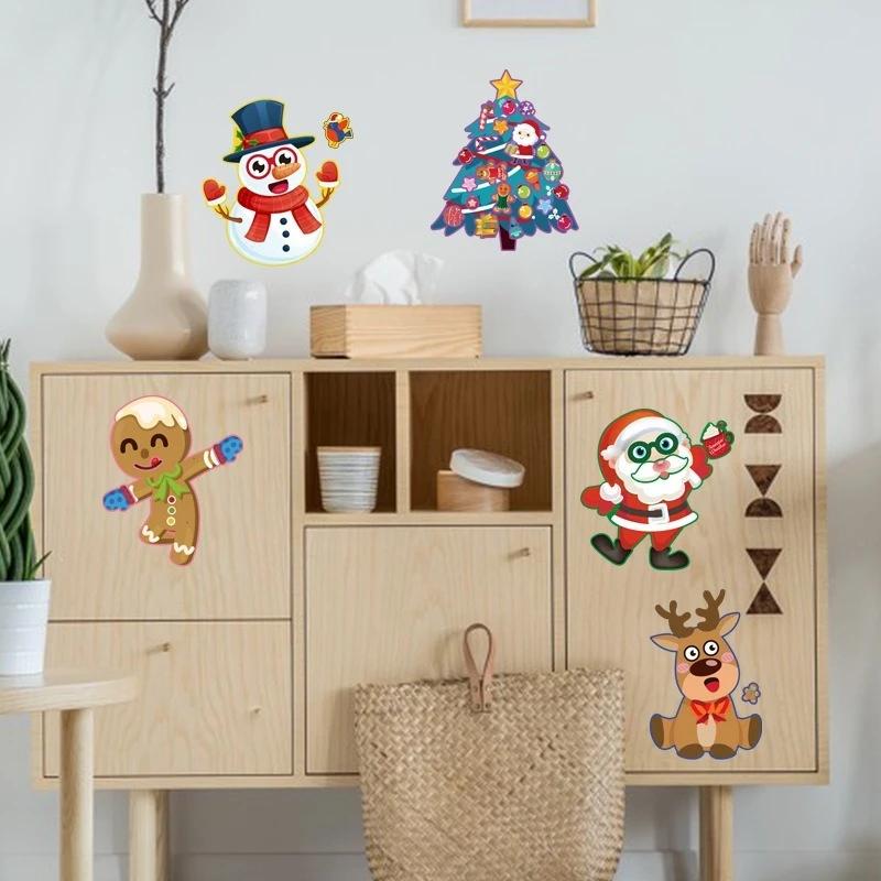 24Pcs Christmas Sticker DIY Cute Exquisite Sticker Children's Toys Christmas Joyful Atmosphere Gift Party Sticker Decoration