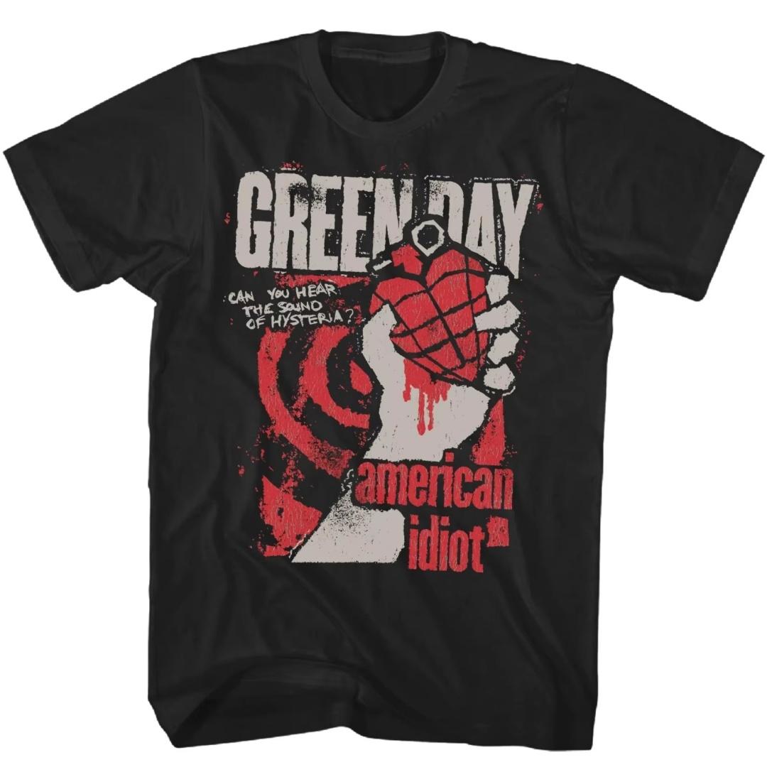 

Green Day American Idiot Hysteria T Shirt Unisexs Rock Music Classic Band Tee Shortsleeved Women Fashion Street Top S