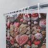 3D Heart Cookies Shower Curtain | Sweet and Romantic Bathroom Decor