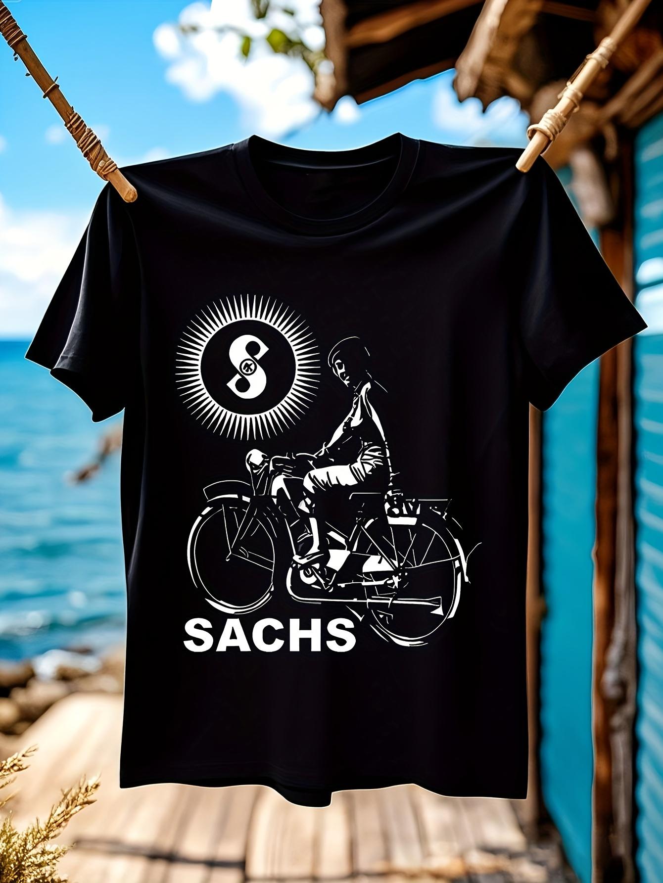 Sachs Motorcycle T-shirt - Vintage Motorcycle Rider Graphic Tee XXXXL