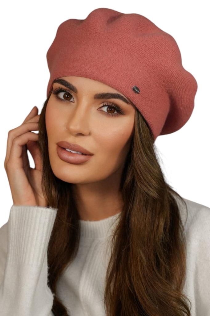 Women' Winter Wool Beret Coral Color - Kiang