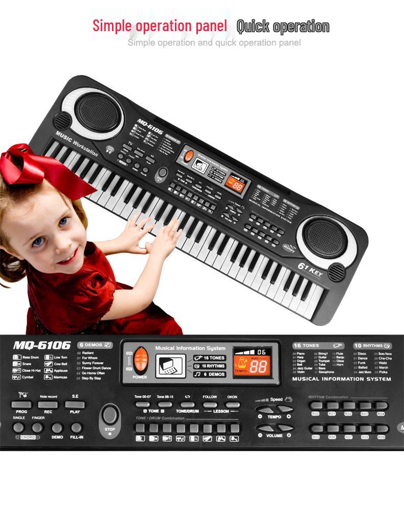 Multifunctional 61-Key Electronic Keyboard for Kids - Beginner Music Toy & Early Education Piano