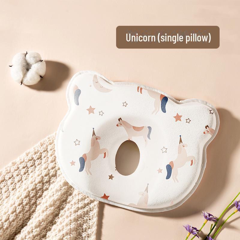 "Baby Memory Foam Pillow: Washable Silicone, 0-1 Years, Round Head Support"
