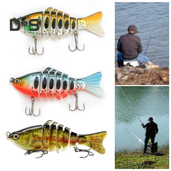 10CM/15.5G Multi-Jointed Fishing Lure with Hooks Realistic 7-Section Swimbait Bionic Hard Artificial Bait Freshwater Saltwater Fishing Accessories