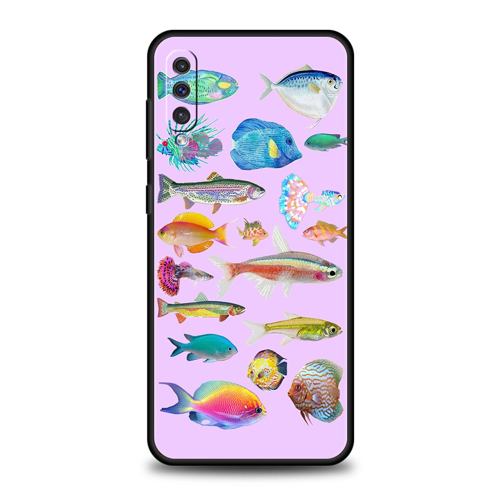 Cartoon Cute Fish Case For Samsung A56 A36 A26 A24 A16 A14 A12 A32 A50 A70 A20S A22 A30 A40 A34 A54 A42 A52 A04s A06 5G Cover