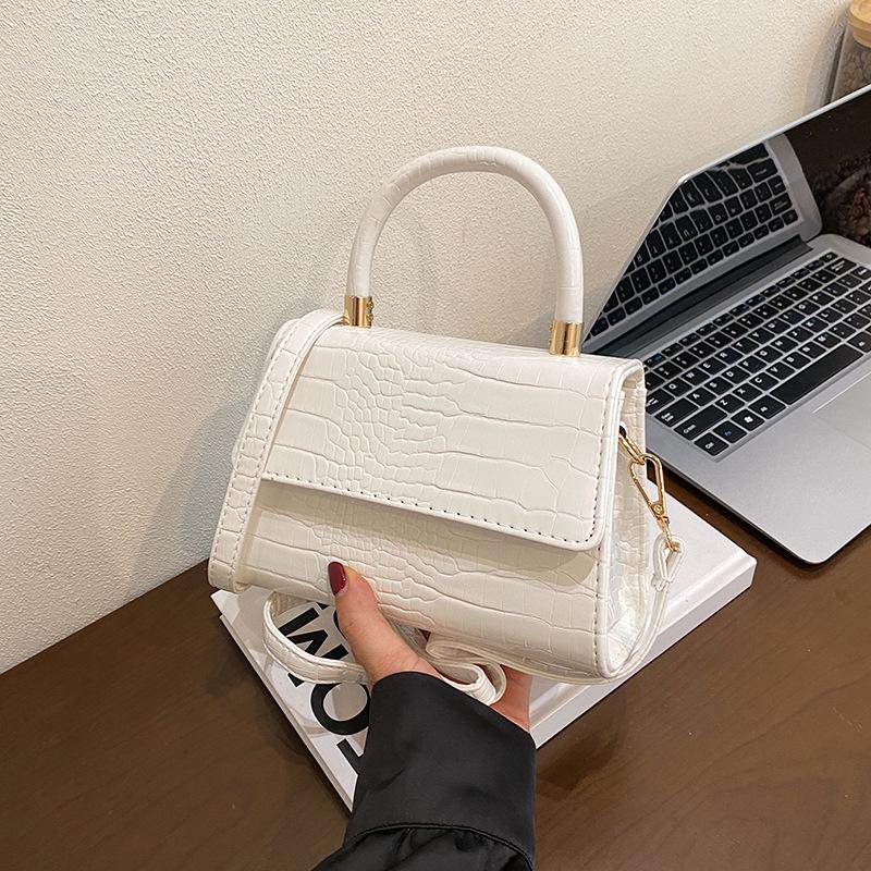 Damen Tasche neue Umhängetasche Nische tragbar kleine quadratische Tasche Temperament vielseitig Mode Schulter Krokodilmuster Baguette Tasche