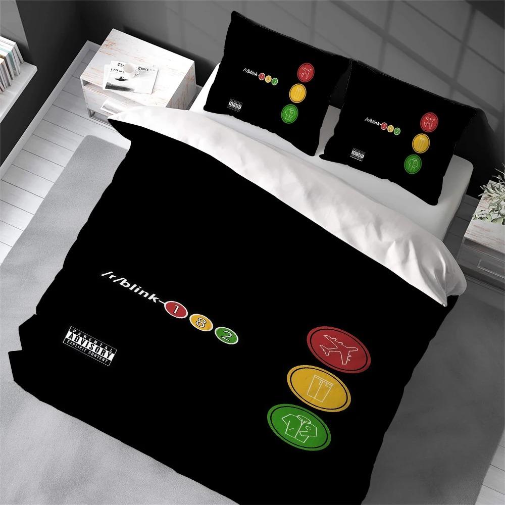 Band B-Blink 182 Pop 3D Printed Duvet Cover Pillowcases Bedding Set, for Adult Girl Boy Bedroom DecorationGift,Birthday Gift