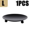 1Pc New Tray Base Candle Holders Iron Black Golden Color Decorative Candlestick Round Shape Candle Stand Home Decor
