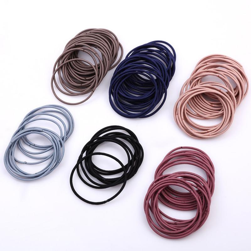 

Seamless Multi-color Hair Bands Leather Bands Fashionable Hair Ties Hair Accessories Hair Ties 100pcs темно-синього кольору