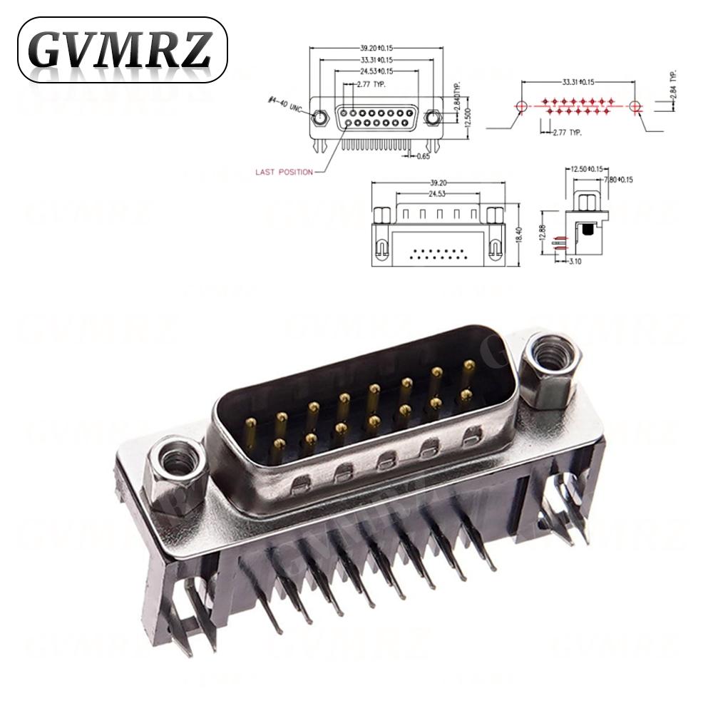 5PCS DR9 DR15 DR25 Female Male PCB Mount D-Sub PCB Connector RS232 Connector 90-degree Bent Needle DB9 DB15